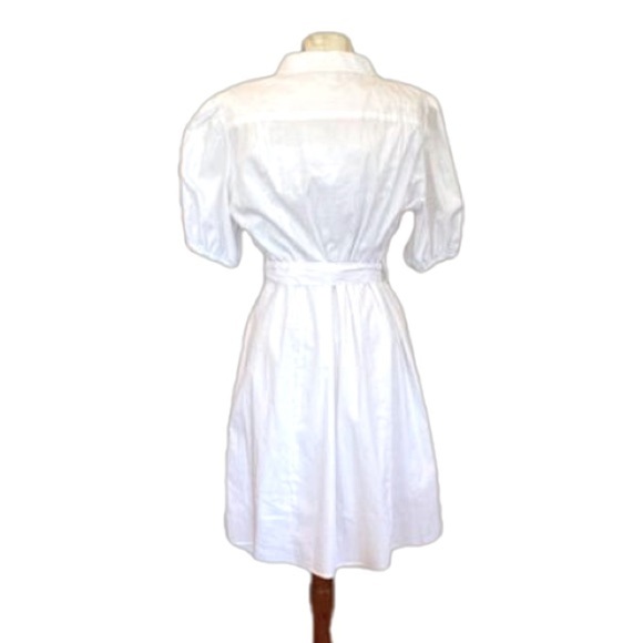 Nanette Lepore White Belted Cotton Mini Cotton Shirtdress Women’s Size 14 NWT - Picture 4 of 10